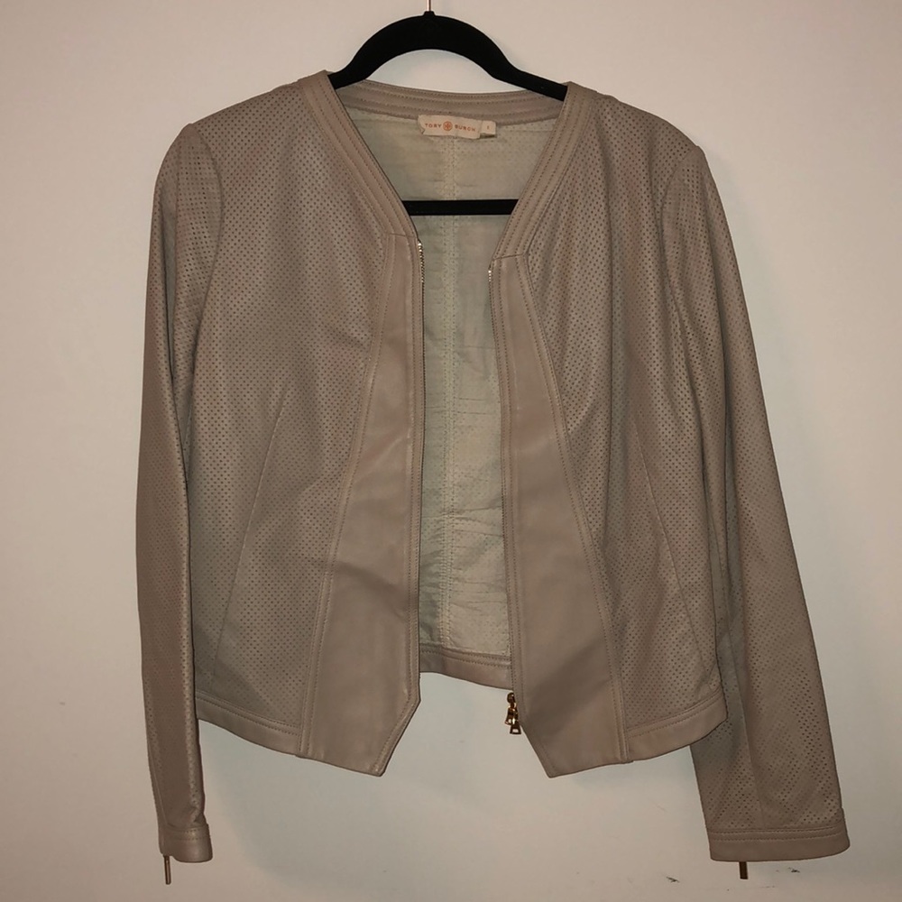 Tory Burch light pink leather jacket size 8